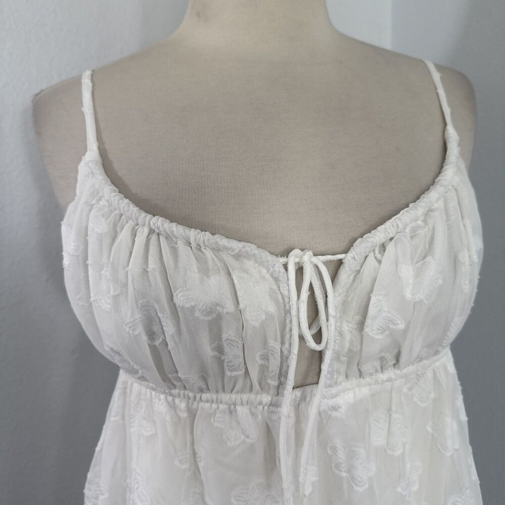 Princess Polly Mini Dress Womens 8 White Babydoll Fairy Whimsical Y2K 90s - Picture 8 of 12